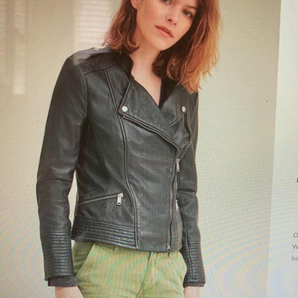 Monica asymmetrical leather jacket
